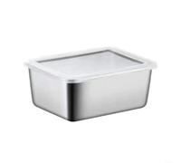 Boîte de conservation carrée en acier inoxydable avec couvercle hermétique, anti-fuite et empilable, pour la préparation des repas et les voyages (S)