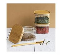 Boite de conservation carrée en verre Pebbly Lot de 3 x 0.5 L