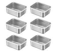 Boîte De Conservation Des Aliments 6 Pièces, Récipients Alimentaires En Acier Inoxydable Avec Couvercles, Ensemble De Récipients Alimentaires Lavables En Machine