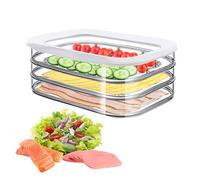 Boîte de conservation des aliments, design empilable à trois compartiments pour réfrigérateur, bacon, déjeuner, boîte à viande pour réfrigérateur, préparation des repas, sans BPA