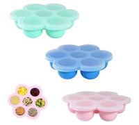 Boîte De Conservation Des Aliments Pour Bébés,Congélation Purée Bébé Hermétique Pour Aliments,Stockage De Nourriture Plateau De congélateur,Bac à Glaçons Avec Couvercle Bébés,Rose/Vert/Bleu,3 Pièces