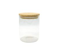 Boîte de conservation en verre 0,9L avec couvercle en Bambou Nature Fackelmann