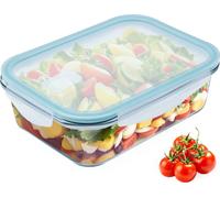 Boîte de conservation en verre avec couvercle en plastique étanche - 1000 ml - Meal Prep Boîte alimentaire pour four et micro-ondes