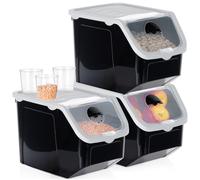 Boîte de Conservation Fruits Légumes 12L 3pcs avec Couvercle Noir