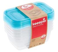 keeeper Boîtes de conservation Fredo Fresh Lot de 5 – 5 x 0,5 l – Bleu transparent