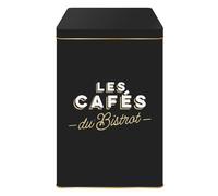 Boite de conservation pour le café en métal à rayures collection AU BISTROT noir
