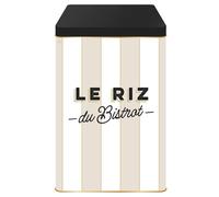 Boite de conservation pour le riz en métal à rayures collection AU BISTROT beige