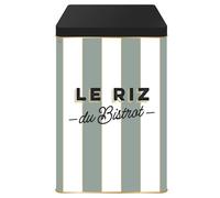 Boite de conservation pour le riz en métal à rayures collection AU BISTROT vert