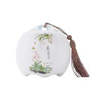 Boîte de conservation pour le thé Boîte à thé en céramique avec couvercle hermétique et pompon, idéale for conserver le café, les bonbons Pour le sucre(Pink,Grand)