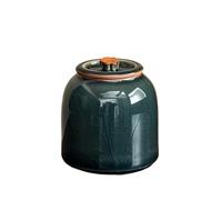 Boîte de conservation pour le thé Pot à thé en céramique Mihuang Ru, récipient de rangement ménager avec couvercle hermétique, mini boîte exquise Pour le sucre(Dark Green)