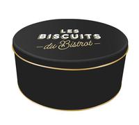 Boite de conservation pour les biscuits en métal à rayures collection AU BISTROT noir