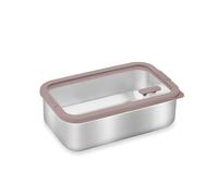 Boîte de conservation rectangulaire en inox avec couvercle en verre 1 L compatible micro-ondes Mathon