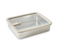 Boîte de conservation rectangulaire en inox avec couvercle en verre 1700 ml compatible micro-ondes Mathon