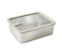 Boîte de conservation rectangulaire en inox avec couvercle en verre 2400 ml compatible micro-ondes Mathon