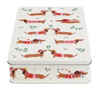 Boîte de conservation Rex London Festive Sausage Dog Blanc 27x19x6,5 cm