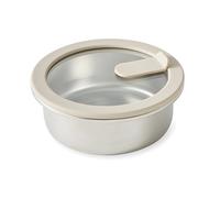 Boîte de conservation ronde en inox avec couvercle en verre 450 ml compatible micro-ondes Mathon