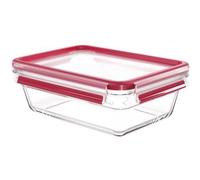 Tefal Masterseal Fresh Verre, Boîte alimentaire rectangulaire, Conservation des aliments, Empilable, Compatible four et congélateur N1041010, Transparent, 1,3 L