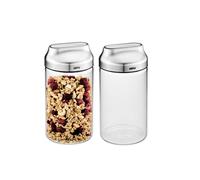 GEFU KIPPO Lot de 2 boîtes de conservation en verre borosilicate avec couvercle à bascule et joint en silicone 1000 ml - Dosage propre - Élégant et fonctionnel