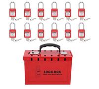 Boîte de consignation Ensemble de cadenas Boîte de consignation de groupe de sécurité portable avec 12 cadenas de 38 mm et 24 clés pour l'énergie électrique chimique industrielle