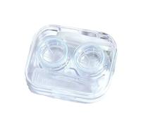 Boîte de contact portable transparente pour lentilles de contact, outil de retrait avec compartiment scellé indépendant pour les voyages, les voyages d'affaires, la maison, le dortoir, bleu