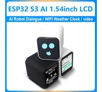 Boîte de conversation IA DeepS SP32-S3 avec écran LCD 1,54 pouces, carte de développement N16R8, interphone vocal, robot, horloge électronique Black-With Bat