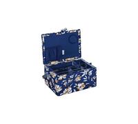 Hobby Gift Boîte couture 'Automne' Motif floral 18,5x25,5x14,5 cm Bleu marine