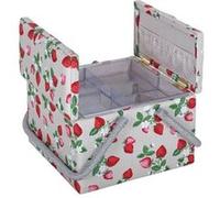 Boîte de Couture "Fraise" - Double ouverture - 25x25x17cm - Hobby gift(...) - Ecru Ecru G