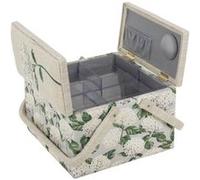 Boîte de Couture "Hortensia" - Double ouverture brodée - 24x24x16 cm - Hobby gift(...) - Ecru Ecru G
