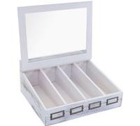 Range-couverts HWC-C25, Boîte en bois avec couvercle Range-couverts, paulownia 17x37x33cm ~ blanc, shabby