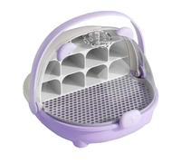 Boîte de croissance pour vers à soie, capsule spatiale pour l'élevage de vers à soie, cabine d'observation pour habitat des animaux, boîte d'alimentation transparente portable avec poignée (violet)