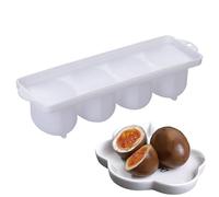 Boîte de cuisson à œufs - Moule à ragoût scellé avec 4 compartiments, plateau de cuisson doux, ustensile de cuisine avec compartiments, rangement design surélevé pour la préparation d'œufs à thé