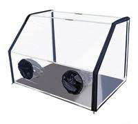 Boîte de culture transparente d'observation de champignons, avec manchons réglables et design ventilé pour culture mycologique, cadre pliable en fibre de verre et vision claire tous les angles (60 x