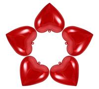 Boîte de Cœur à Remplir 5 Pièces en Plastique Rouge | Décorations Suspendues, Fêtes de Mariage et Réunions Familiales, Format Transparent pour Petits Objets