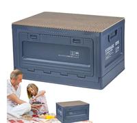 Boîte de de camping en plein air - Caisse de stockage robuste, organisateur empilable | 50L Conteneur de rangement avec planche à découper en bois pour voyager Van Life Trunk Tent Kitchen