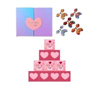 Boîte de de Saint-Valentin - Fournitures de Saint-Valentin | Cube surprise en carton explosant | Emballage cadeau en papier pour demande d'anniversaire, confession et événements partenaires de