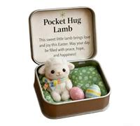 Boîte de décoration 3D en plastique de Pâques, motif Jésus Lapin, poussin, agneau, papillon, décoration de vacances compacte, étagère festive, pour fêtes de Pâques (petit mouton)