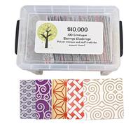 Boîte De Défi Avec Enveloppe De Caisse De 100 Jours,Outil Facile Et Amusant,Portable,Kit De Scripts Pour Économiser De L'argent,Licence D'évaluation Et De Planification - Type Striped Plaid