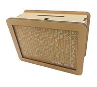 Boîte de défi d'épargne en Bois | Boîte de défi éducative pour l'épargne avec d'argent et Chiffres pour la Gestion financière des