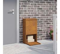 vidaXL Boîte de dépôt de Colis Rouillé 44 x 22 x 82 cm Acier patiné, Jardin et terrasse, Design Moderne, boîte aux Lettres étanche, Rangement élégant, Cadre en Acier