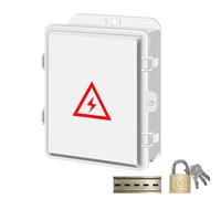 Boite de Derivation Electrique Exterieur, Coffret Etanche en Plastique ABS avec Couvercle À Charnière et Plaque de Montage pour Projet Électrique(27x33x9.5cm/11x13x4in)
