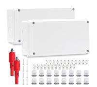 Boîte de Dérivation Étanche Exterieur,2 Pièces Boîte de Jonction Étanche IP65 20*10*7cm,Boite de Derivation Electrique,Boîte de Connexion Electrique Exterieur pour Sol Humides Projets de Bricolage
