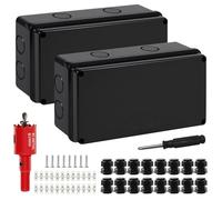 Boîte de Dérivation Étanche Exterieur,2 Pièces Boîte de Jonction Étanche IP65,Boite de Derivation Electrique,Boîte de Connexion Electrique Exterieur pour Sol Humides Projets de Bricolage(20*10*7cm)