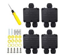 Boite de Derivation Etanche Exterieur: 4 Pièces Boîte de Jonction à 3 Voies pour Câbles de 5 mm à 15 mm de Diamètre