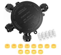 Boite de Dérivation étanche Exterieur, Boite de Jonction Etanche IP68, Connecteur Electrique Etanche 4 Voies Ronde, Boîte de Jonction de Câble, Boîte de Connexion pour électrique Câble 5-15 mm²