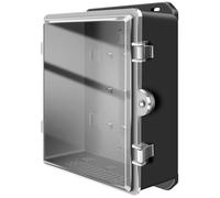 Boite de Derivation Etanche Exterieur, Noire, Épaisse et Transparente, En Plastique, Coffret Electrique avec Rail et Verrou(19.3x25.2x10cm/7.6x9.9x3.9in)