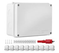 Boîte de dérivation étanche IP65 - Pour montage en saillie - ZITFRI - 15 x 11 x 7 cm - Pour jardin et pièces humides - Pour câbles de 6 à 12 mm de diamètre