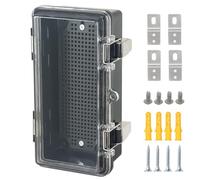 Boîte de dérivation étanche IP67 avec couvercle transparent à charnière en acier inoxydable avec plaque de montage et support mural, noir, 7.9 x 3.9 x 2.8in / 200 x 100 x 70 mm