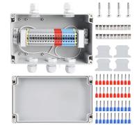 Boîte de dérivation étanche IP68, montage en saillie 2 en 3, boîte de dérivation avec bloc de serrage, rail chapeau, kit de bornes UK 2,5 pour raccordement de câble