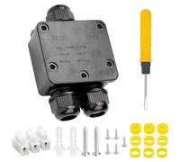 Boîte de dérivation étanche IP68 - Noir - Boîte de jonction 3 voies - Boîte de distribution étanche - Pour câble de câble électrique de 5 à 15 mm