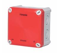 Boîte de dérivation FR 85x85x54mm membrane de perforation IP66 PS gris rouge éclairage de sécurité